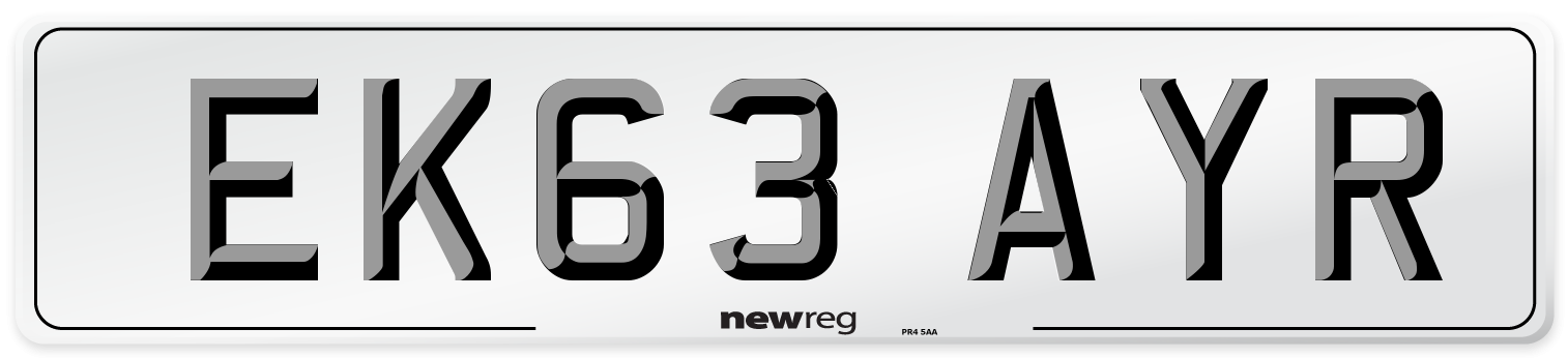 EK63 AYR Number Plate from New Reg